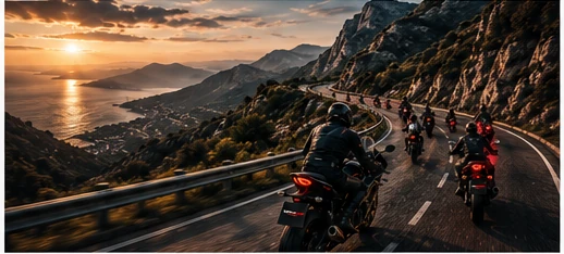 Motorcycle track and riding route